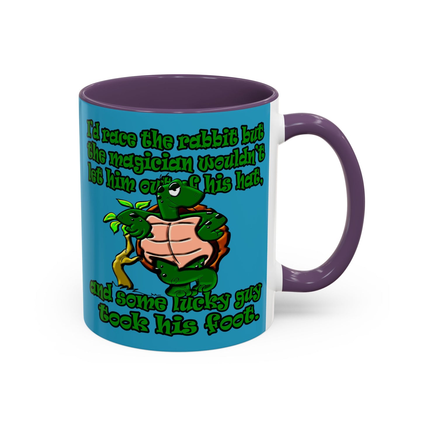 turtle race - Accent Mug (turquoise)