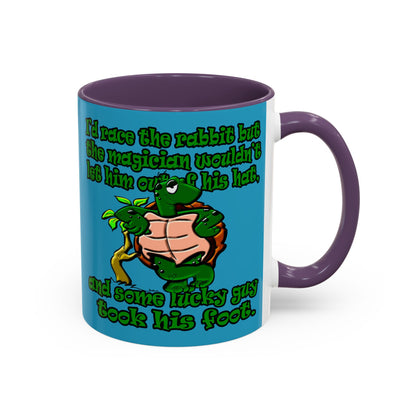 turtle race - Accent Mug (turquoise)