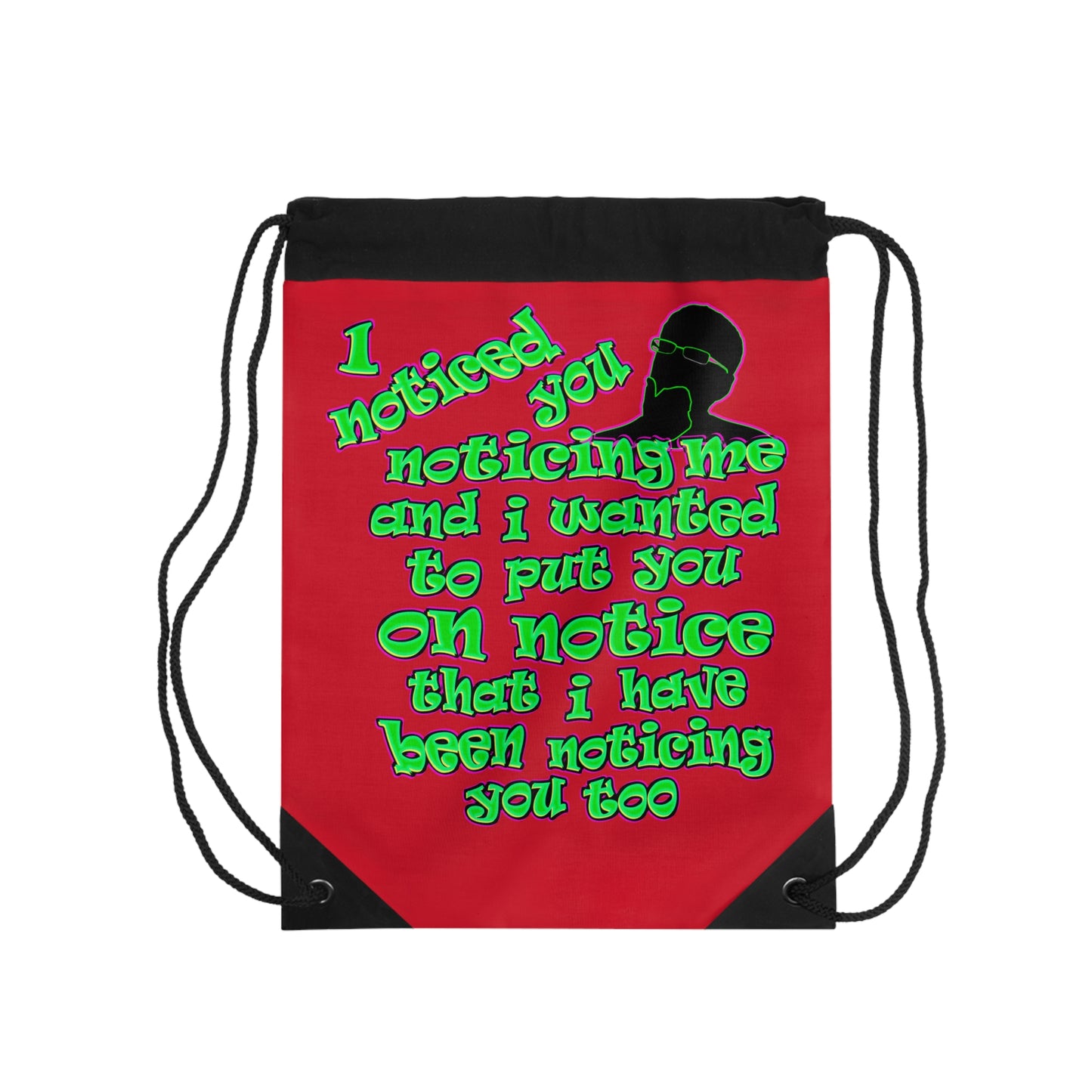 noticed you noticing - Drawstring Bag (dark red)