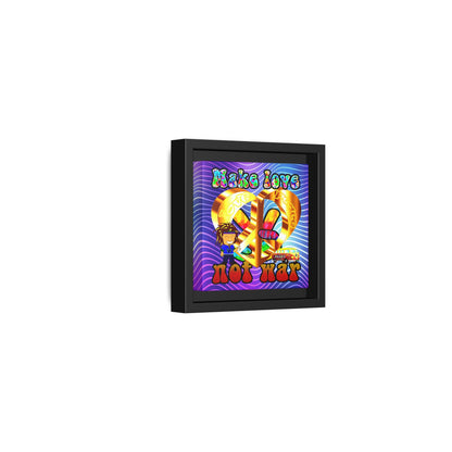love peace - framed canvas art (purple wave)