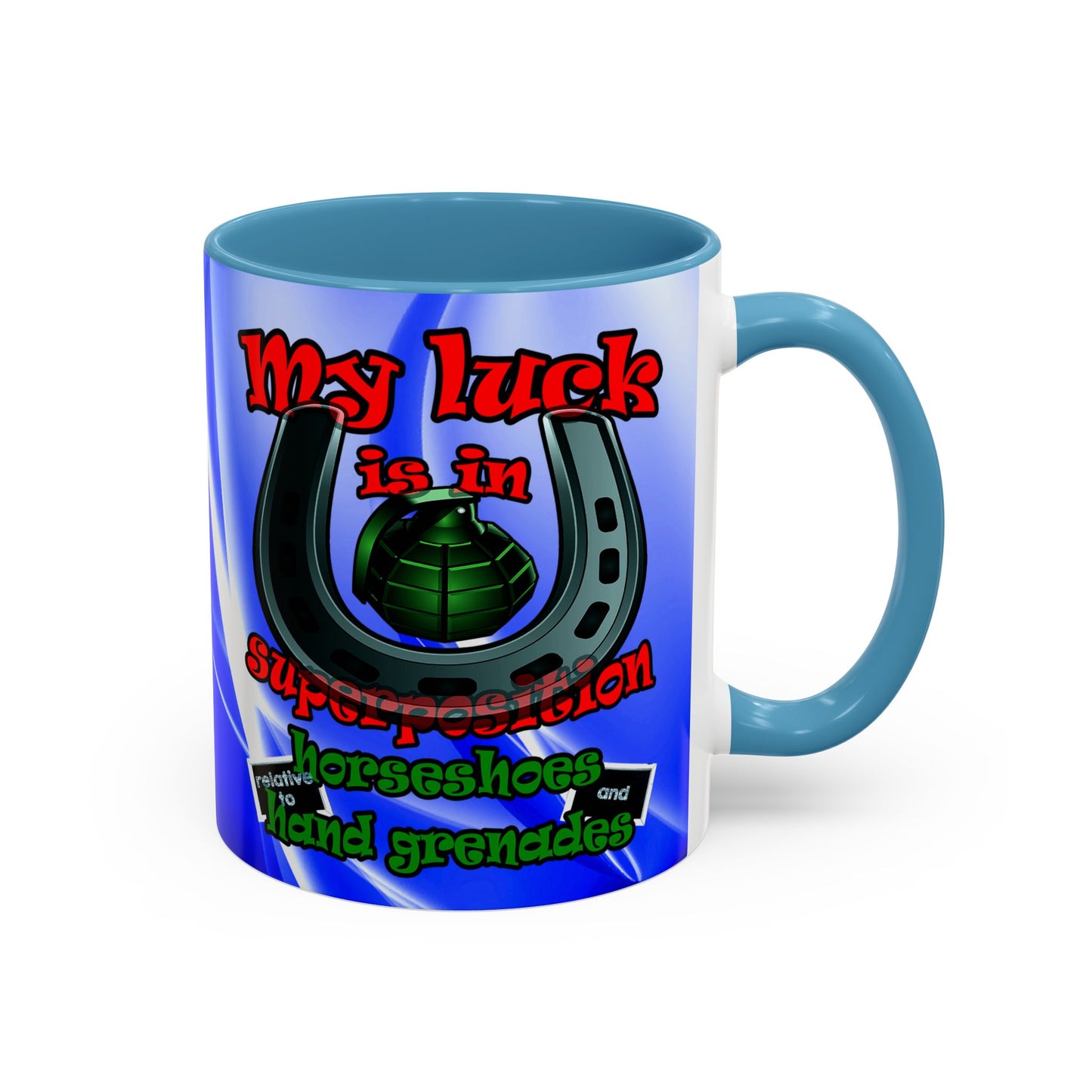 my luck - Accent Mug (blue-white wave)