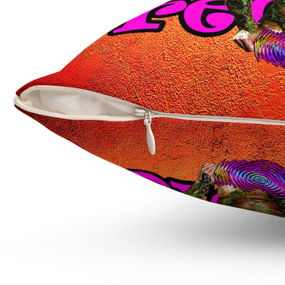 hoes b4 bros - Spun Polyester Square Pillow - (burnt orange)