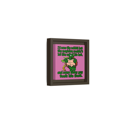 turtle race - framed canvas art (light pink)