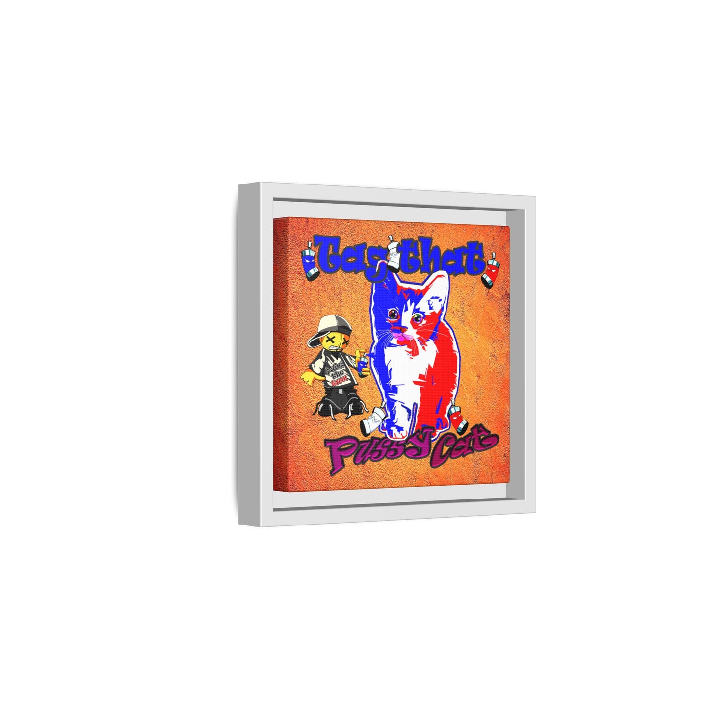 tag that - framed canvas art (burnt orange)