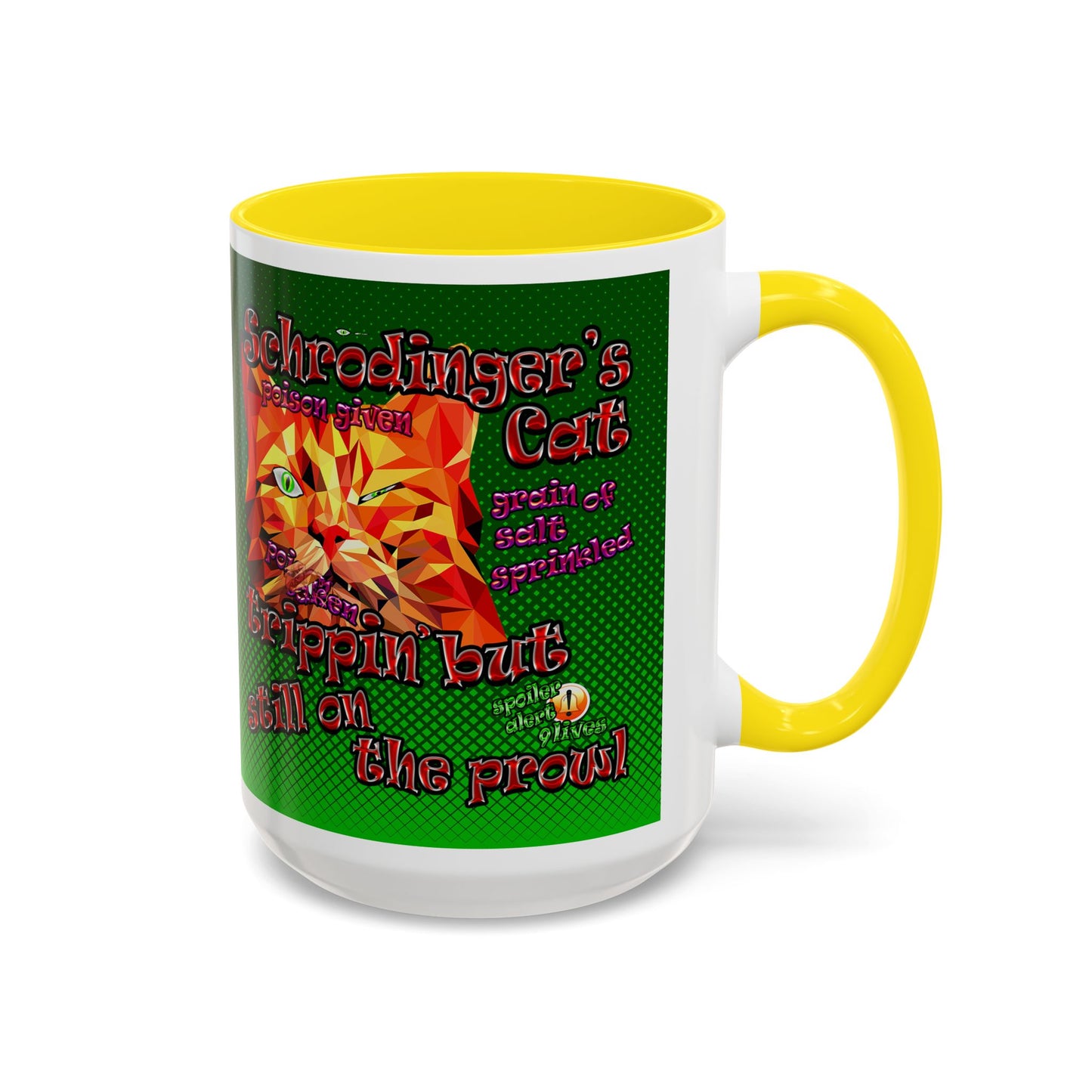 schrodinger's cat - Accent Mug (logo green)