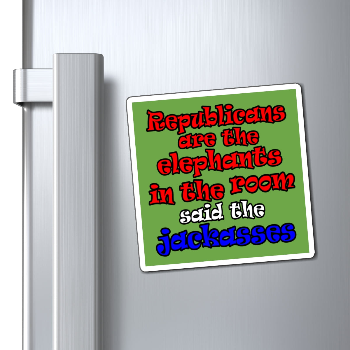 donkeys and elephants - Magnets - (green)