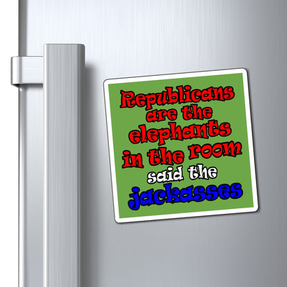 donkeys and elephants - Magnets - (green)