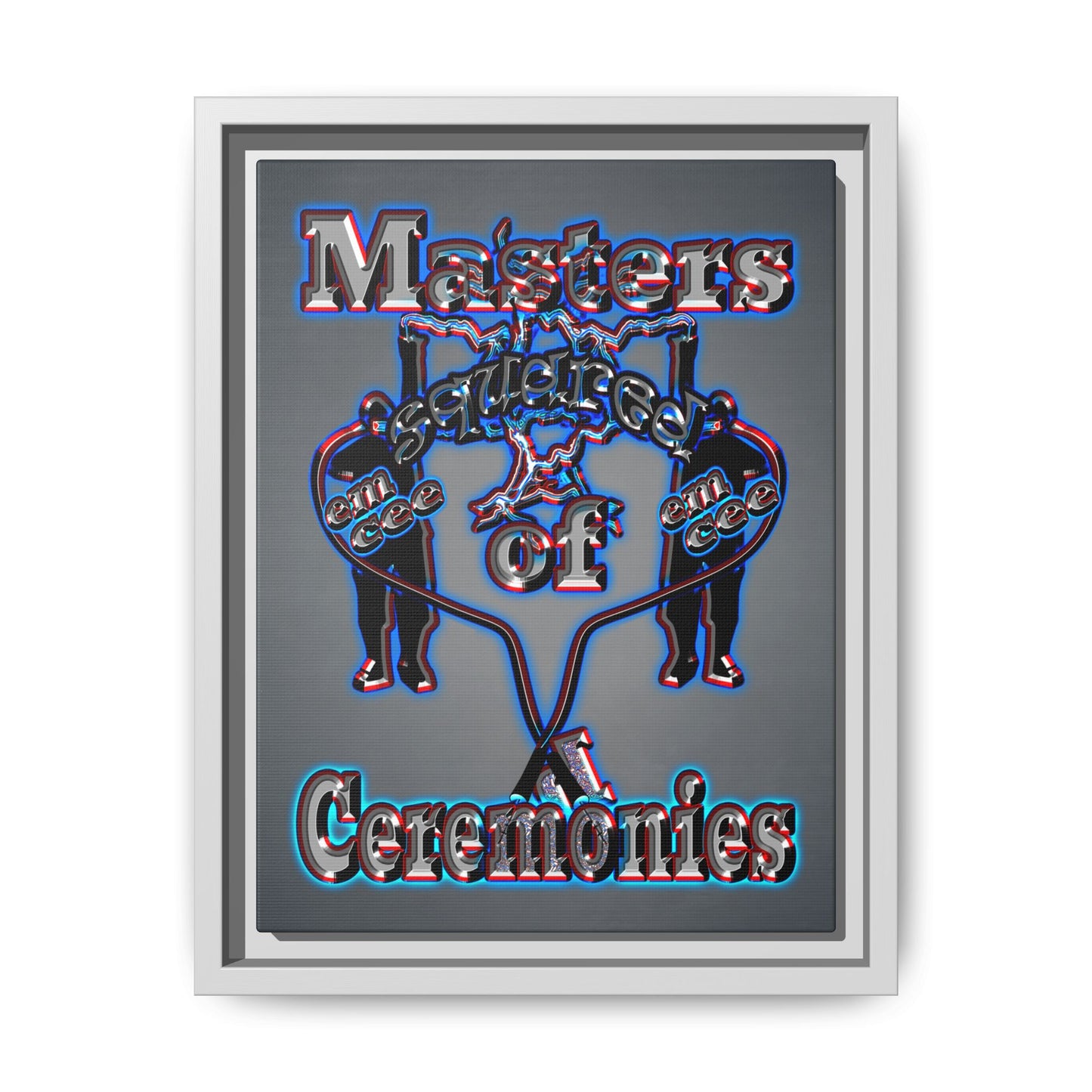 em cee squared - framed canvas art (grey-light grey)