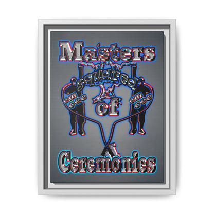 em cee squared - framed canvas art (grey-light grey)