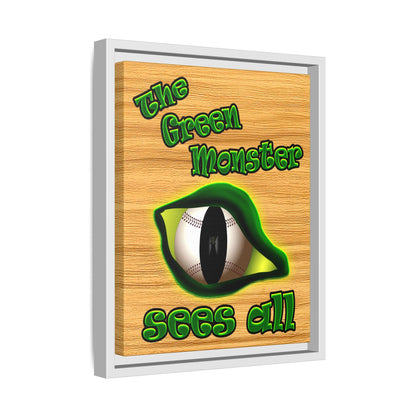 green monster - framed canvas art (butterscotch wood finish)