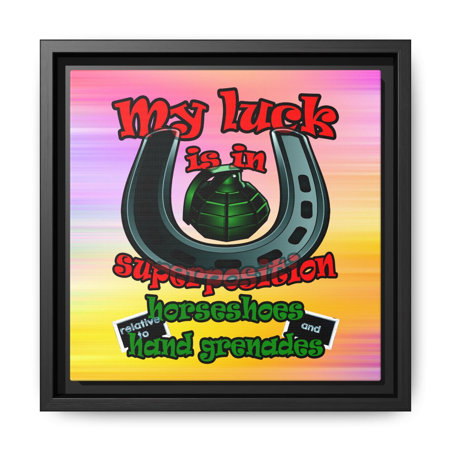 my luck - framed canvas art (color blur)