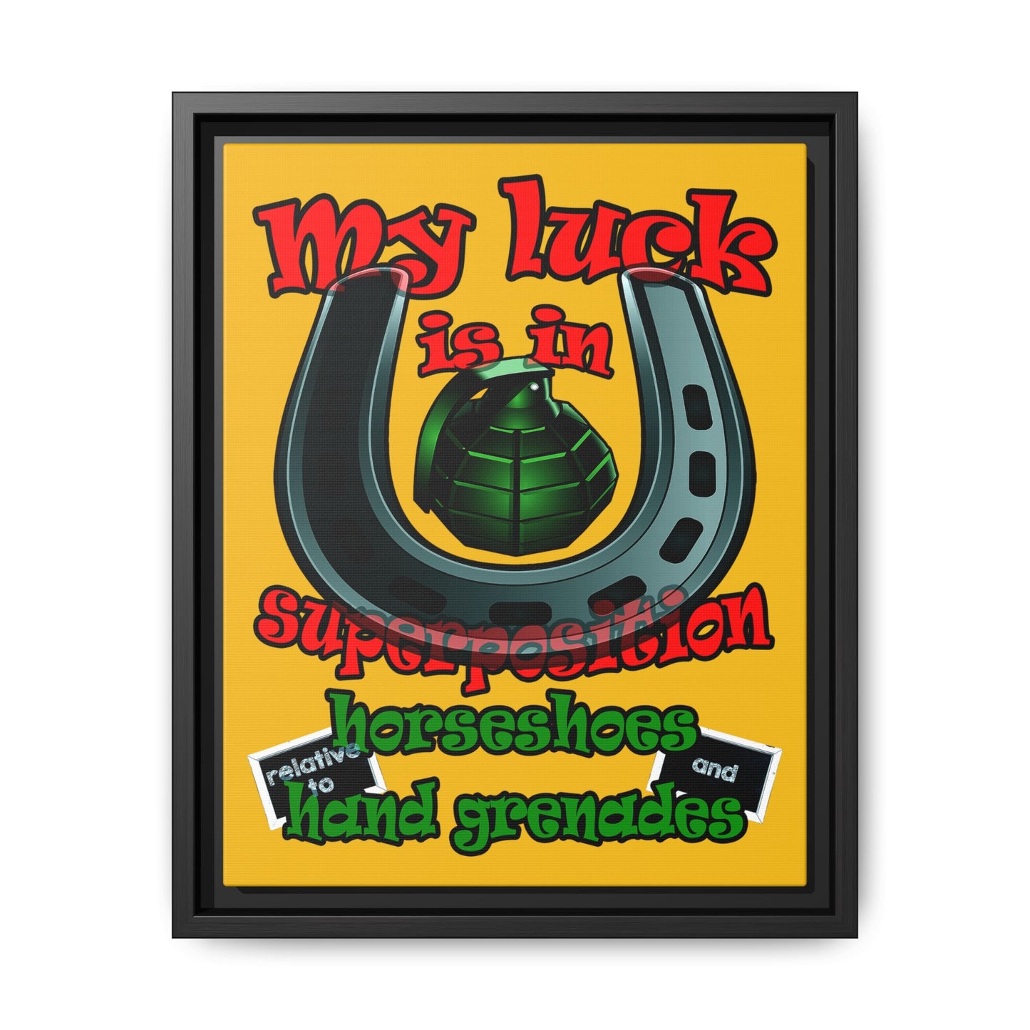 my luck - framed canvas art (yellow)