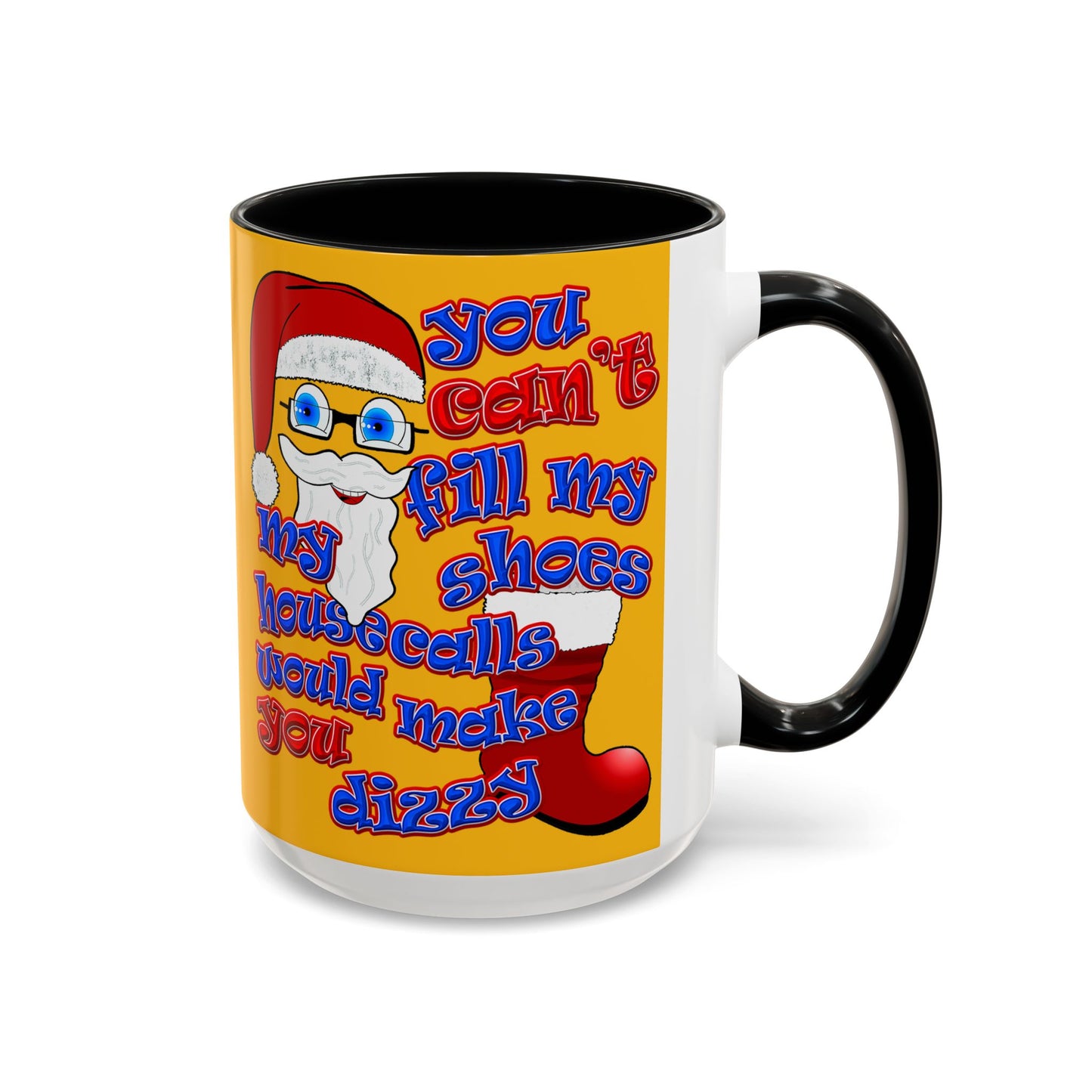 santa's shoes - Accent Mug (yellow)