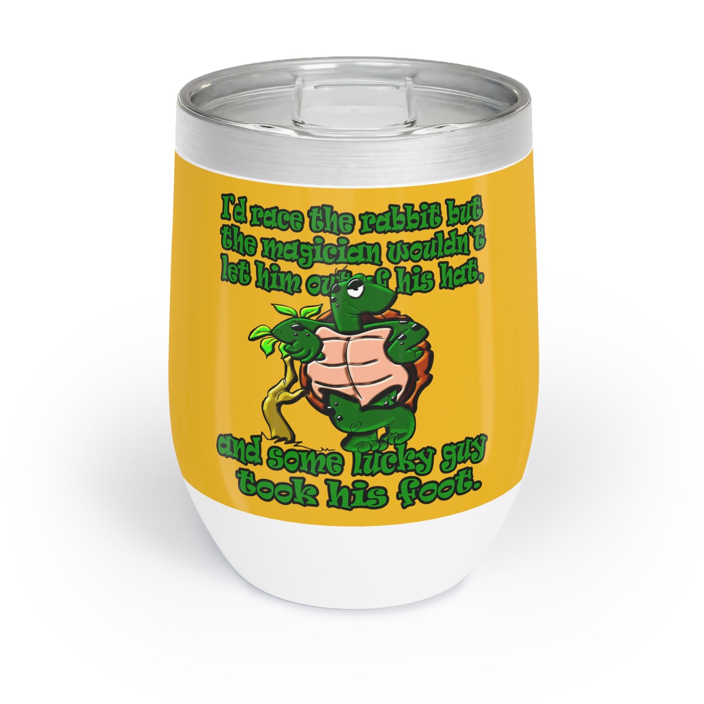 turtle race - Chill Wine Tumbler (yellow)