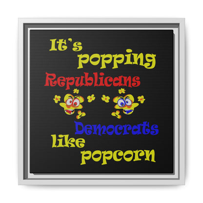 popping like popcorn - framed canvas art (black)