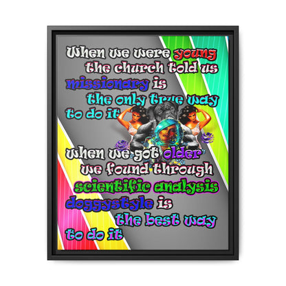 doggystyle - framed canvas art (rainbow split)