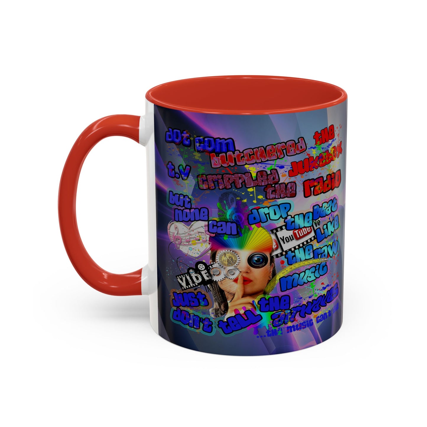 drop the beat - Accent Mug (grey-pink wave)