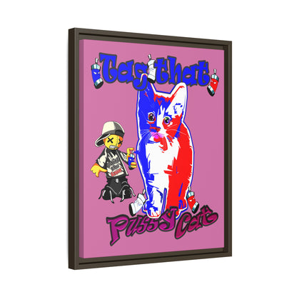 tag that - framed canvas art (light pink)