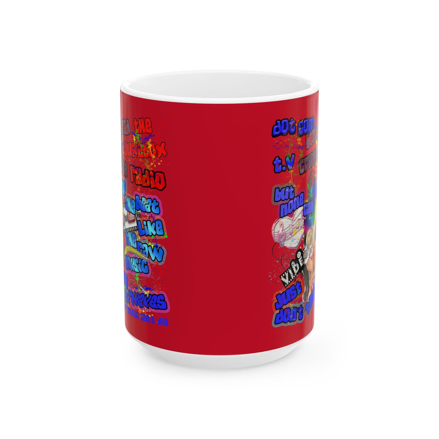 drop the beat - White Mug (dark red)