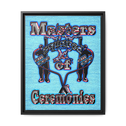em cee squared - framed canvas art (faded blue)