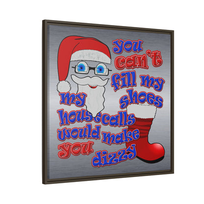 santa's shoes - framed canvas art (brushed nickel)