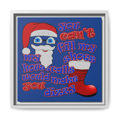santa's shoes - framed canvas art (dark blue)