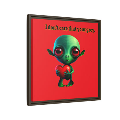 I don't care that your grey - framed canvas art (red)