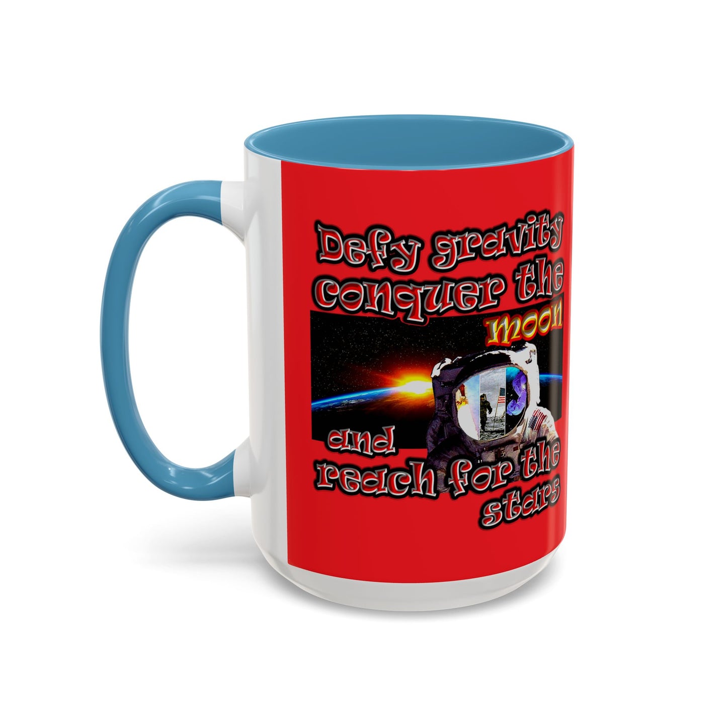 defy conquer reach - Accent Mug (red)