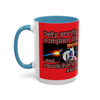 defy conquer reach - Accent Mug (red)