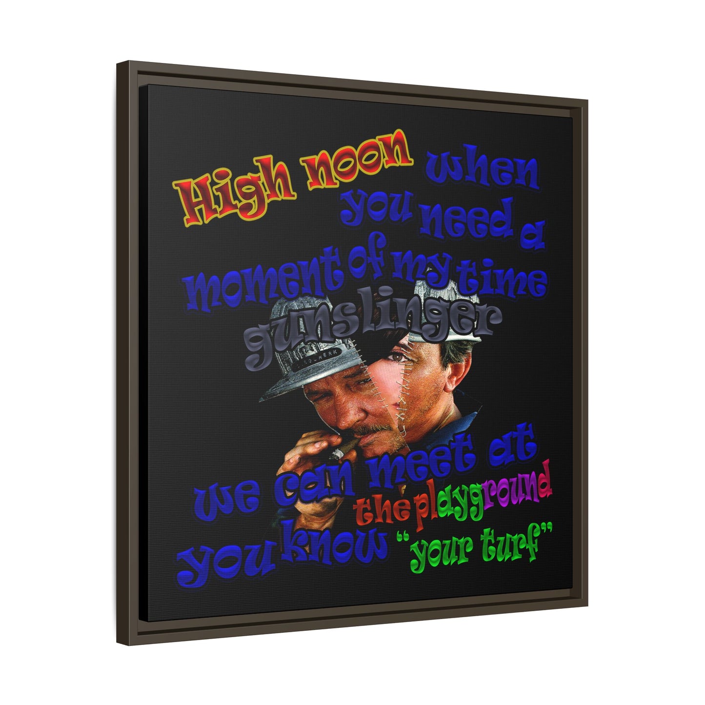 high noon - framed canvas art (black)