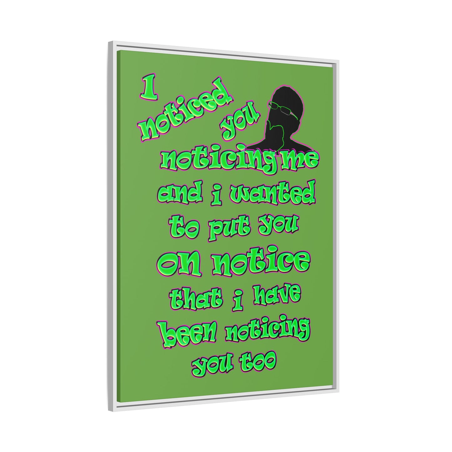 noticed you noticing - framed canvas art (green)
