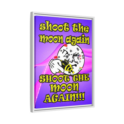 shoot the moon again - framed canvas art (purple-pink wave)