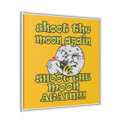 shoot the moon again - framed canvas art (yellow)