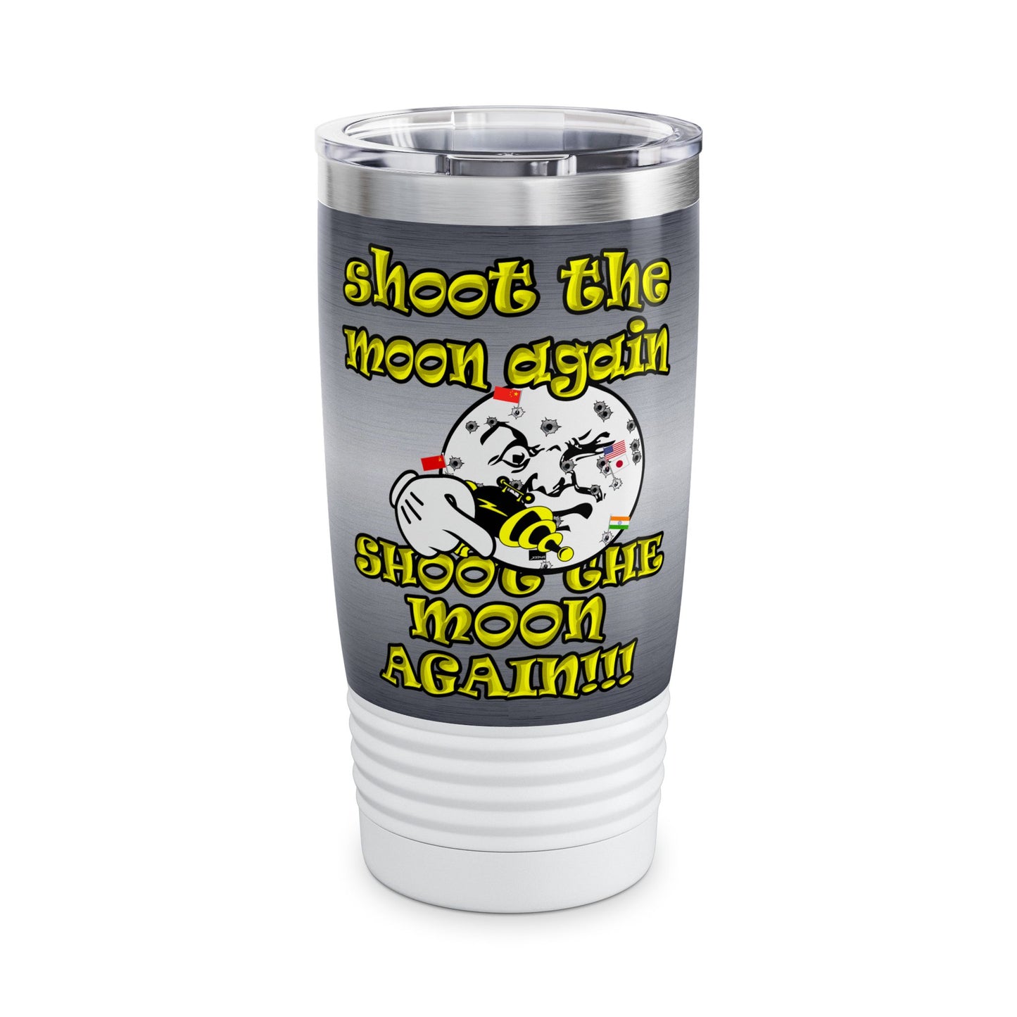 shoot the moon again - Ringneck Tumbler, 20oz (brushed nickel)