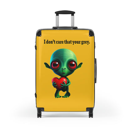 I don't care that your grey - Suitcase (yellow)