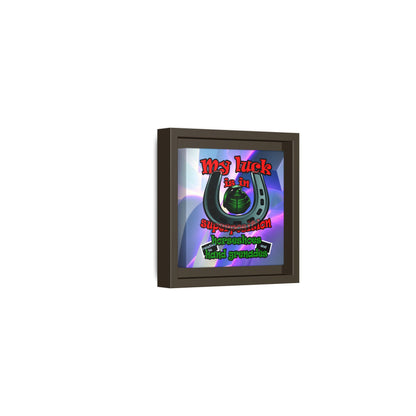 my luck - framed canvas art (grey-pink wave)