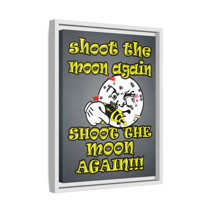 shoot the moon again - framed canvas art (grey-light grey)