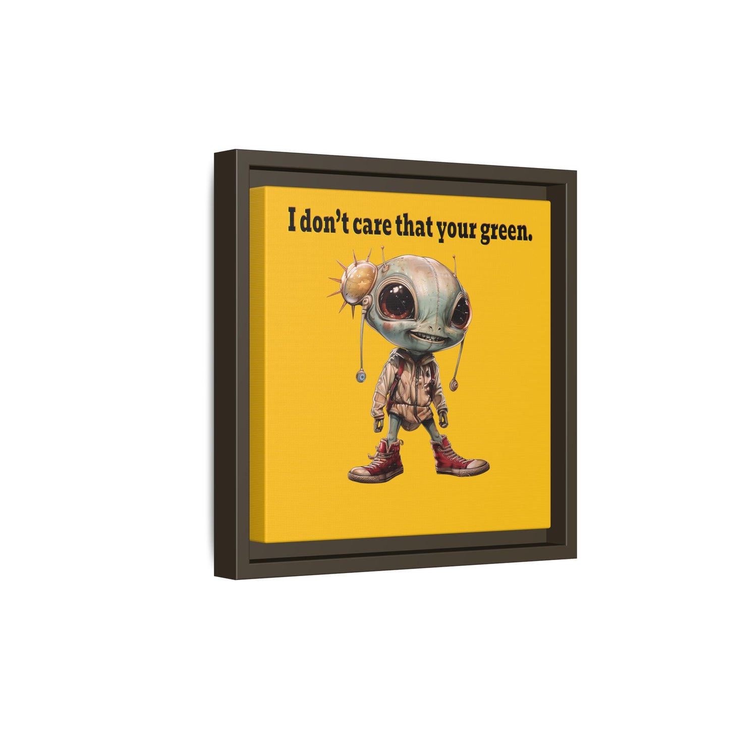 I don't care that your green - framed canvas art (yellow)