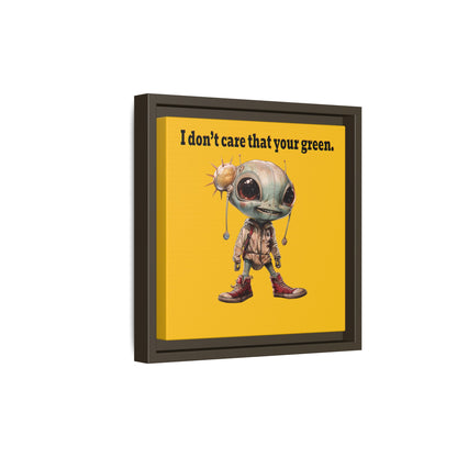 I don't care that your green - framed canvas art (yellow)