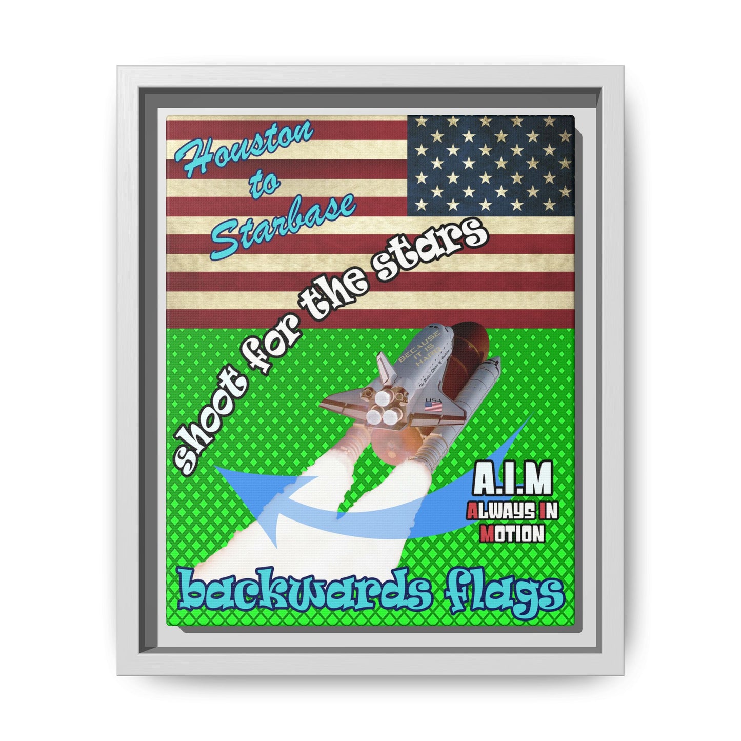 shoot for the stars - framed canvas art (logo green)