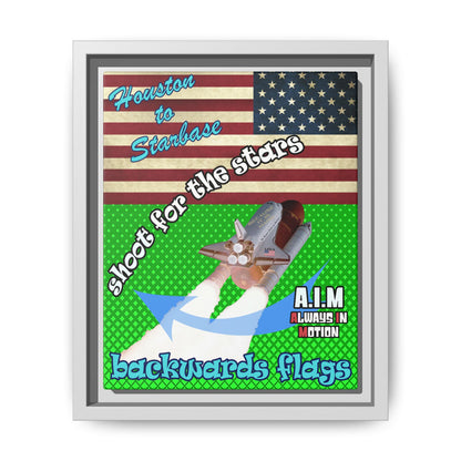 shoot for the stars - framed canvas art (logo green)