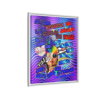 drop the beat - framed canvas art (purple wave)