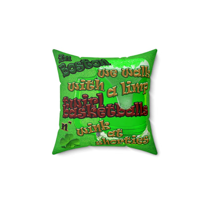 celtics logo - Spun Polyester Square Pillow - (green turf)