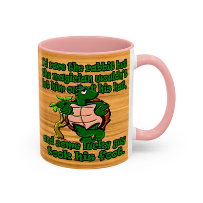 turtle race - Accent Mug (butterscotch wood finish)