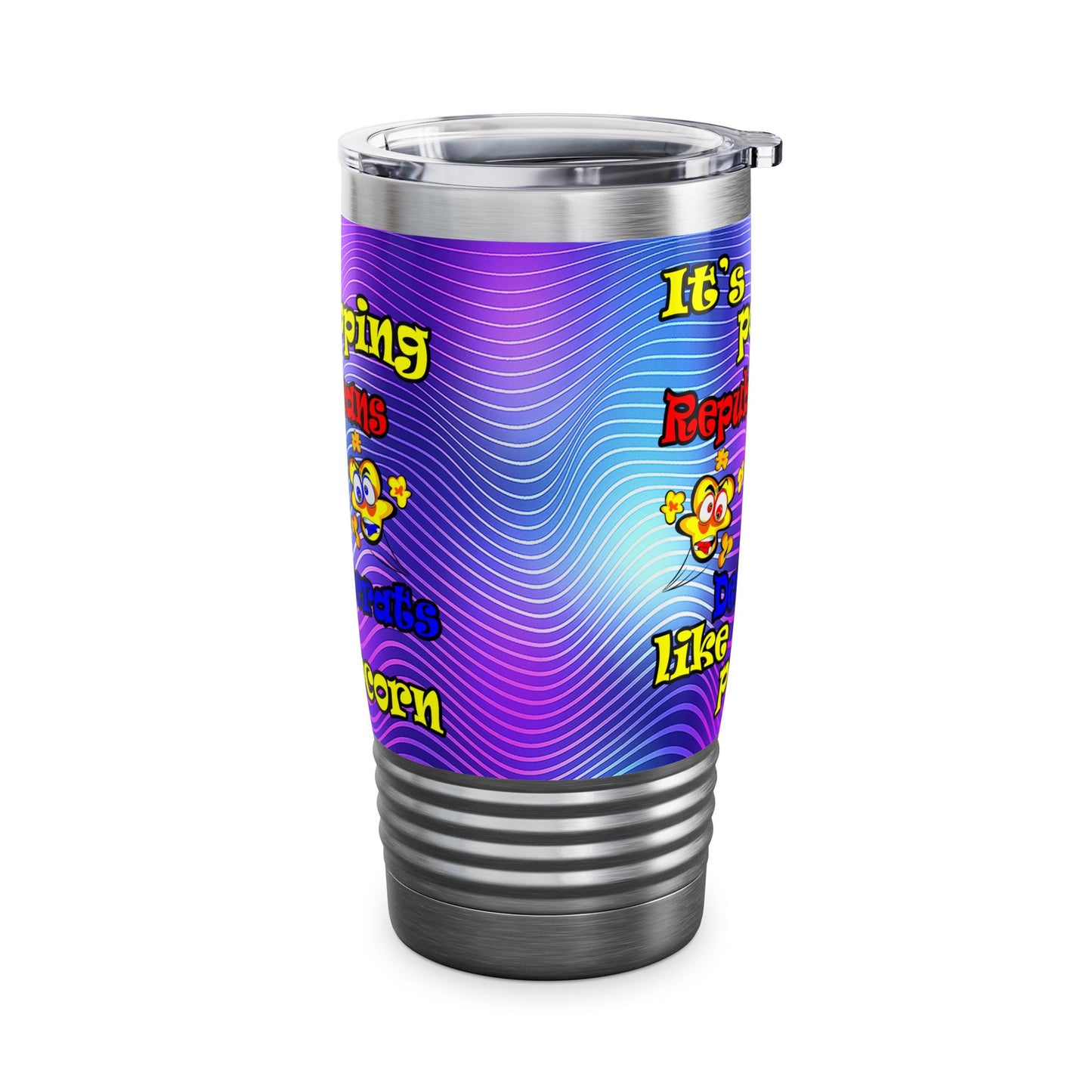 popping like popcorn - Ringneck Tumbler, 20oz (purple wave)