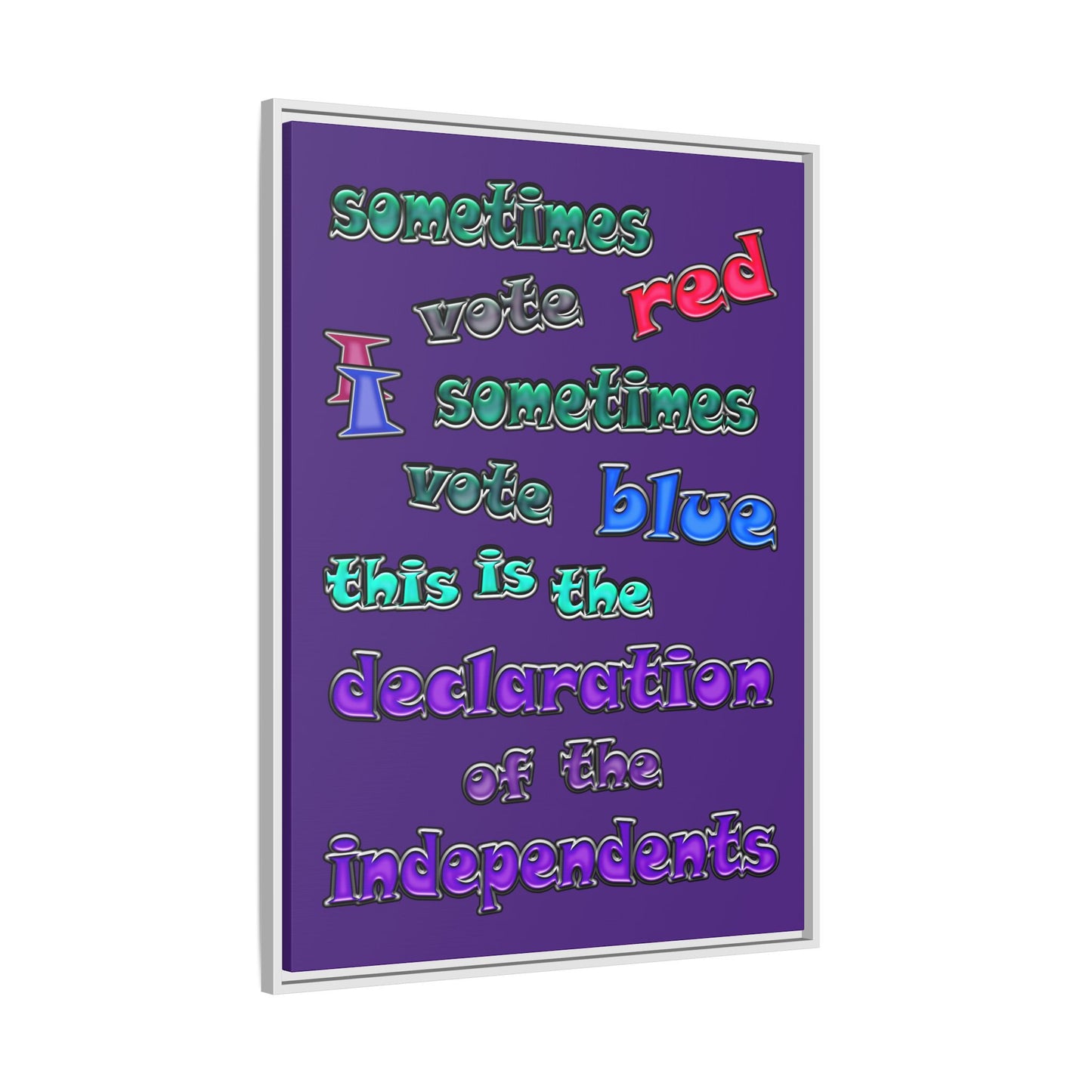 declaration of the independents - framed canvas art (purple)