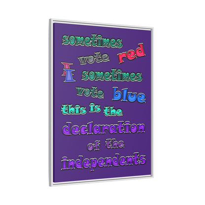 declaration of the independents - framed canvas art (purple)
