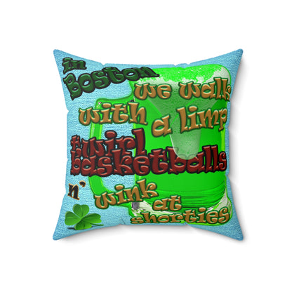 celtics logo - Faux Suede Square Pillow - (faded blue)