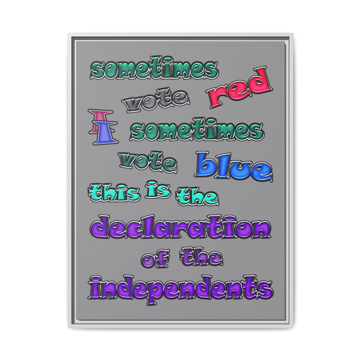 declaration of the independents - framed canvas art (grey)