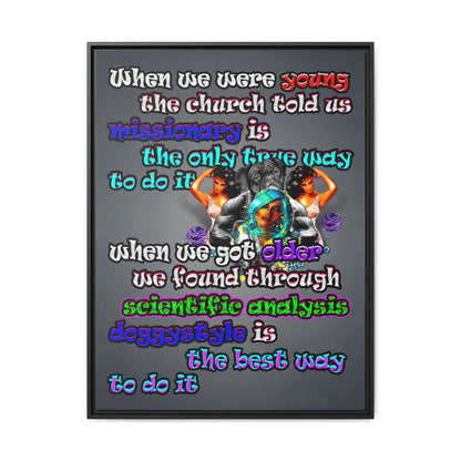doggystyle - framed canvas art (grey-light grey)